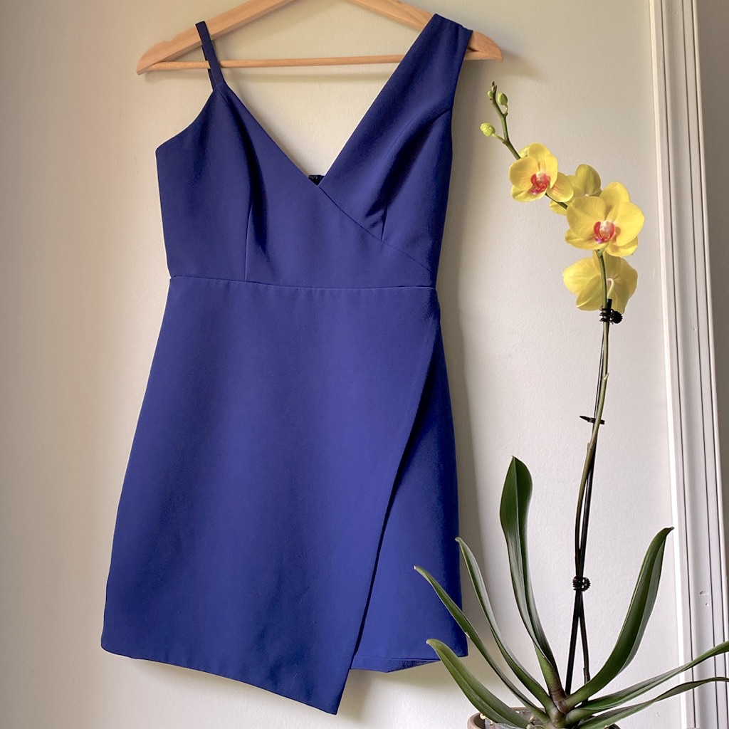 Nbd Asymmetrical Blue Dress